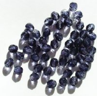 50 6mm Faceted Two Tone Amethyst & Grey Beads